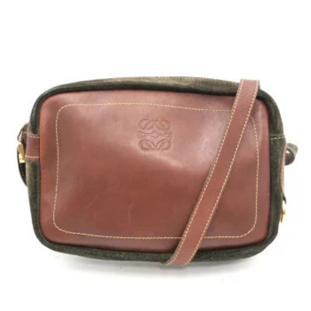 Loewe Camera Bag Suede Leather Crossbody Bag Brown